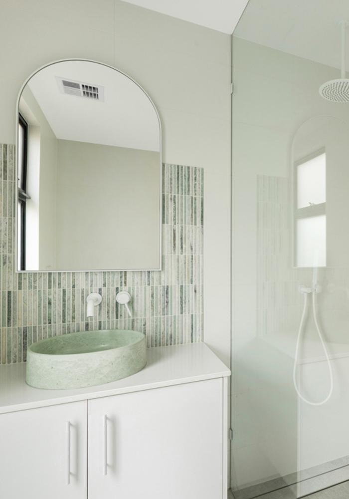 Custom bathroom cabinets by Cambridge Cabinets for Newtown home