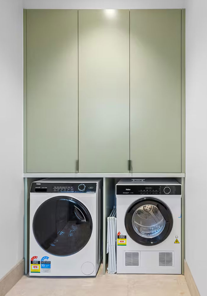 Custom laundry cabinets in Lorne